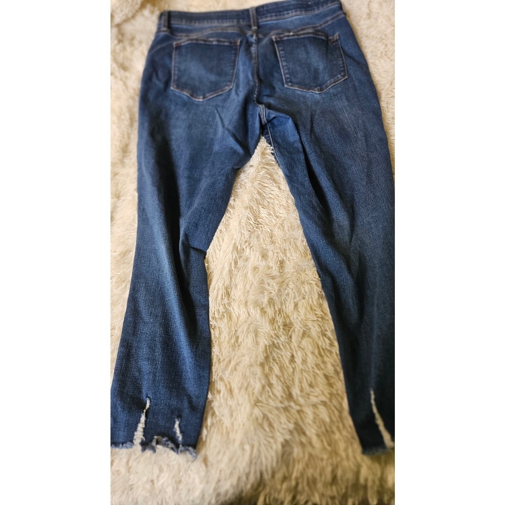 LULAROE Jeans Womens 36 Magic Waist Stretch Style L-161367 Cropped Distressed - Picture 10 of 16